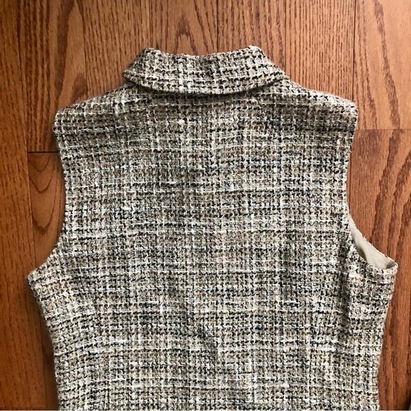 Theory Tweed Sleeveless Minidress Neutral Cream Tan Women’s Size 10 NWOT - Picture 11 of 14